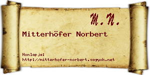 Mitterhöfer Norbert névjegykártya