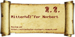 Mitterhöfer Norbert névjegykártya