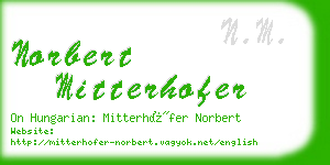 norbert mitterhofer business card